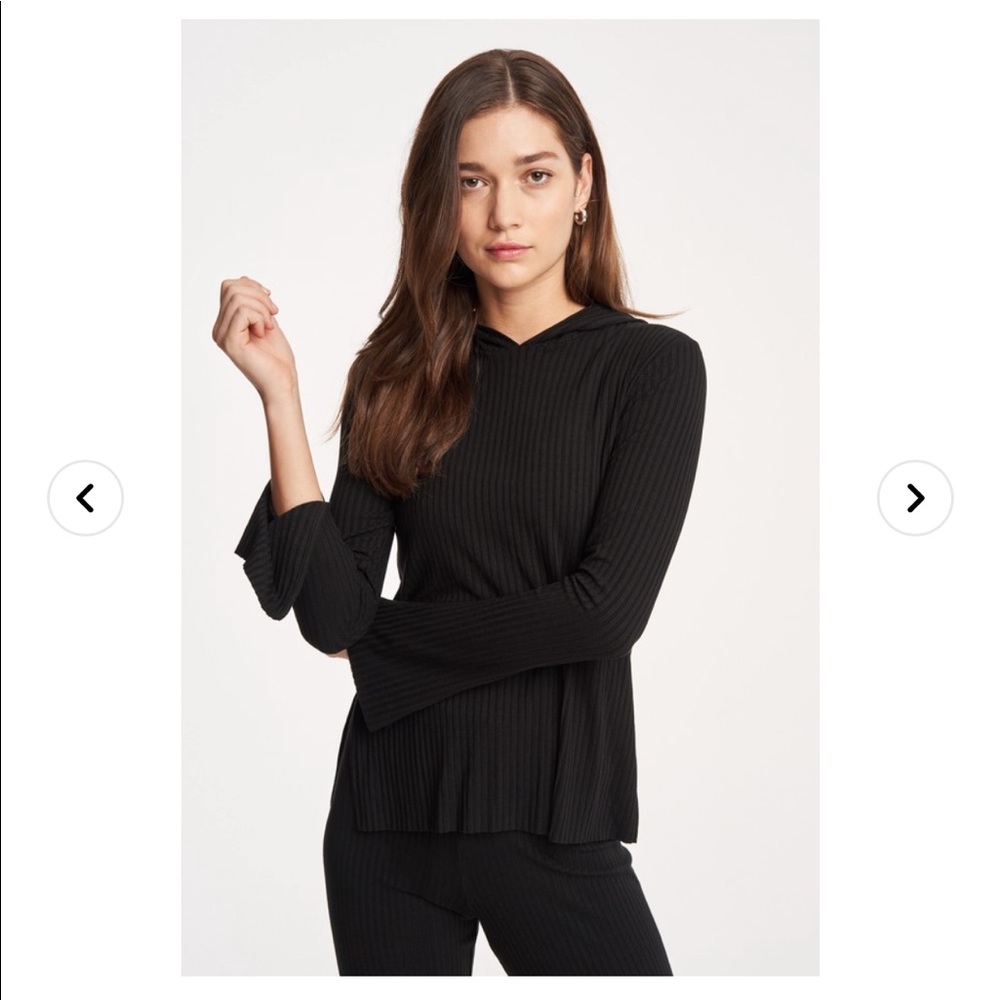 Calé Angelique Ribbed Hoodie from Bandier